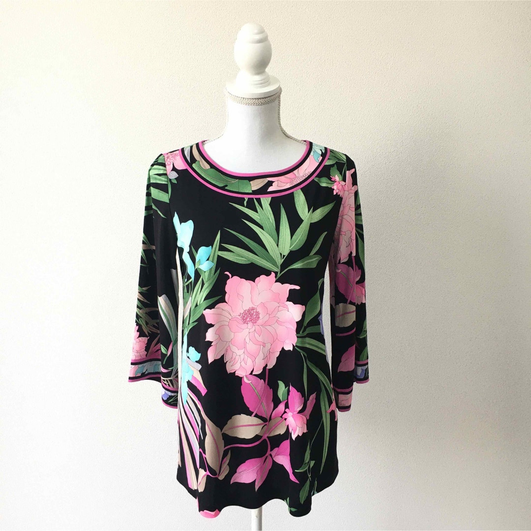 美品 LEONARD レオナール 花柄 カンカン ストレッチ ワンピース 送料 美品 LEONARD レオナール 花柄 カンカン ストレッチ ワンピース 送料