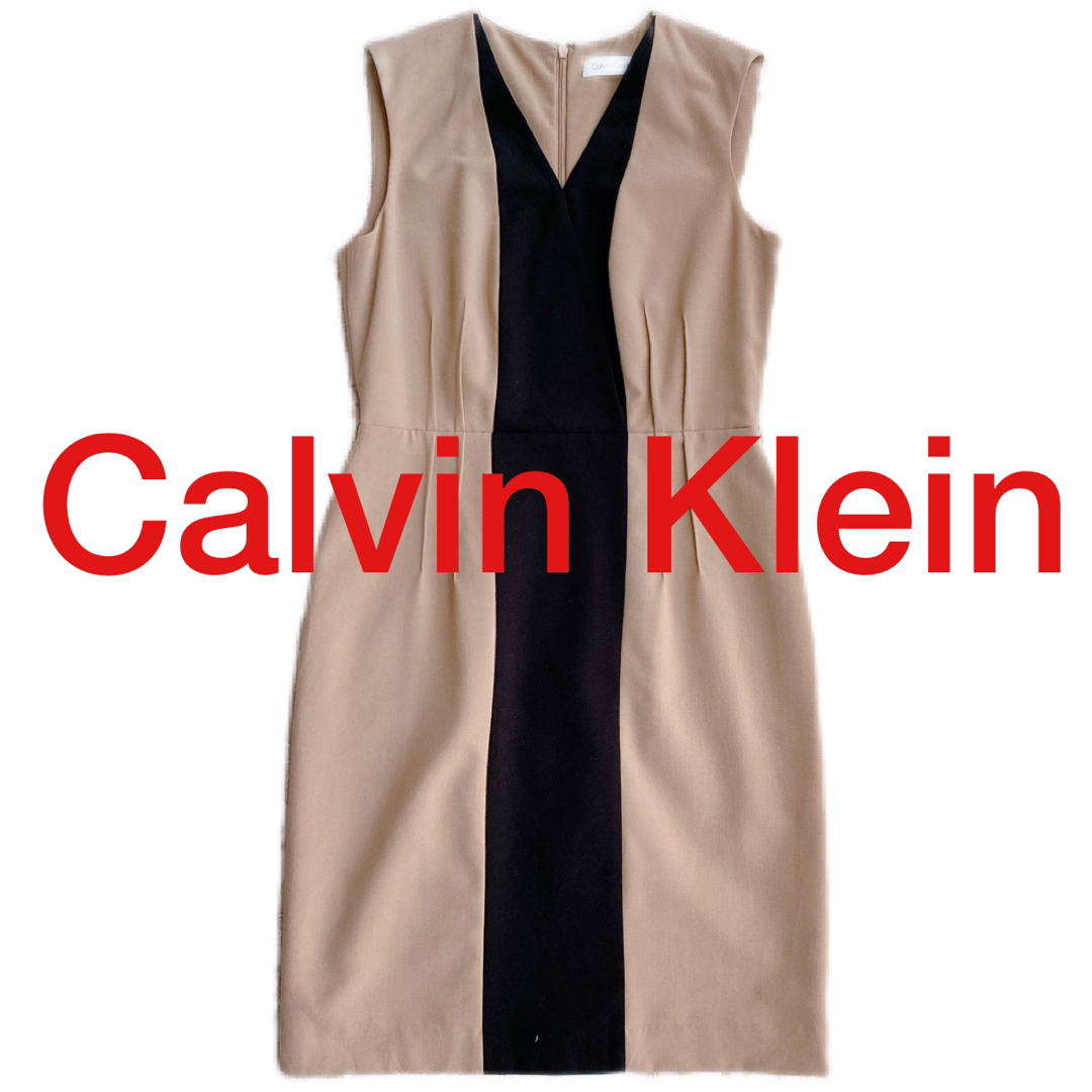 Calvin Klein/バイカラーワンピース