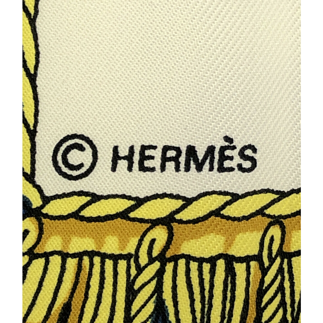 【エルメス】HERMES カレ90 船・帆・舵　シルク100%スカーフ