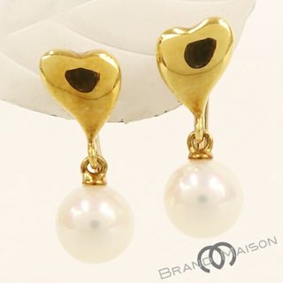 ミキモト(MIKIMOTO)のAランク ミキモト イヤリング ハート パール K18YG 2.5g MIKIMOTO レディース アクセサリー イエローゴールド 【中古】(イヤリング)