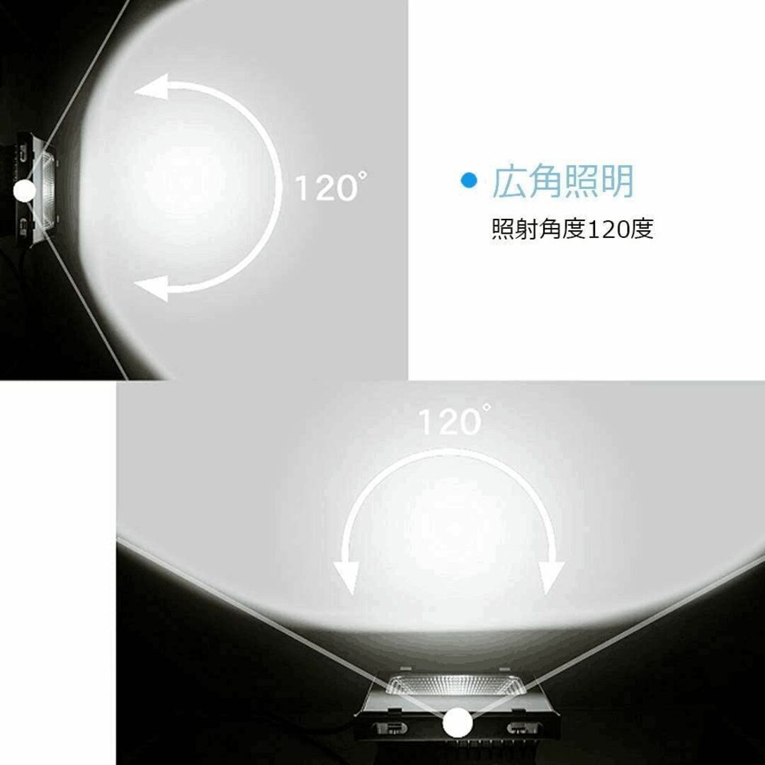 超薄型・超高輝度 LED投光器 50W 500W相当 昼光色 5000LM AC85~265V 高放熱性 安全性高い 広い範囲照射可能 防塵 - 2