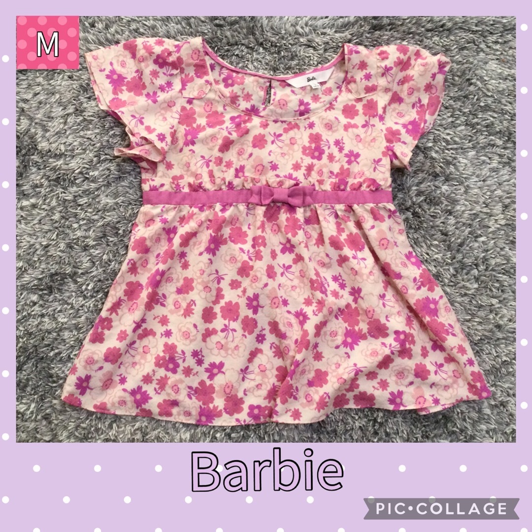 Barbie(バービー)の　値下げ　Barbie バービー　花柄トップス　カットソー　Tシャツ　サイズM  レディースのトップス(カットソー(半袖/袖なし))の商品写真