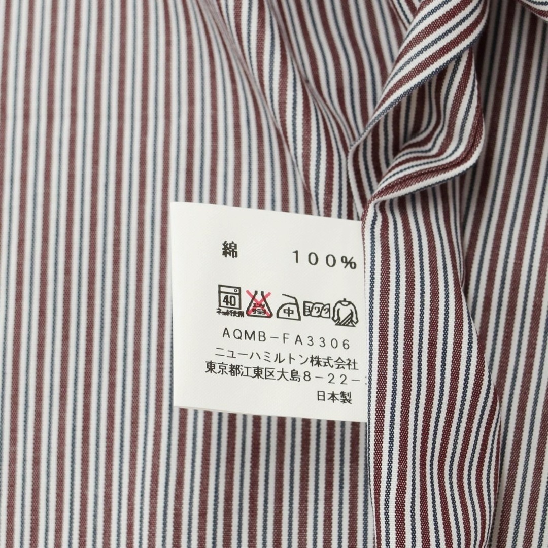 アクアスキュータム Aquascutum コットン ストライプ ドレスシャツ ブラウンxホワイト【サイズ41-82】【メンズ】