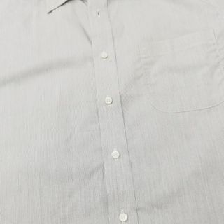 アクアスキュータム Aquascutum ストライプ ドレスシャツ ホワイトxチャコールグレー系【サイズ39-82】【メンズ】