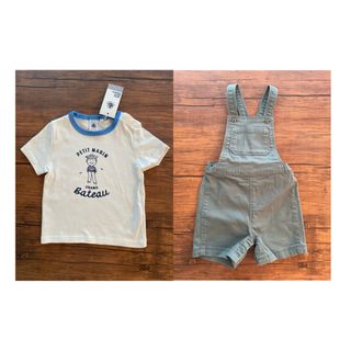 プチバトー(PETIT BATEAU)のプチバトー　Tシャツとサロペットのセット　18m(その他)