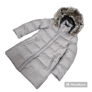 美品】ギルドプライム ホワイトグースダウンコート シルバーフォックス