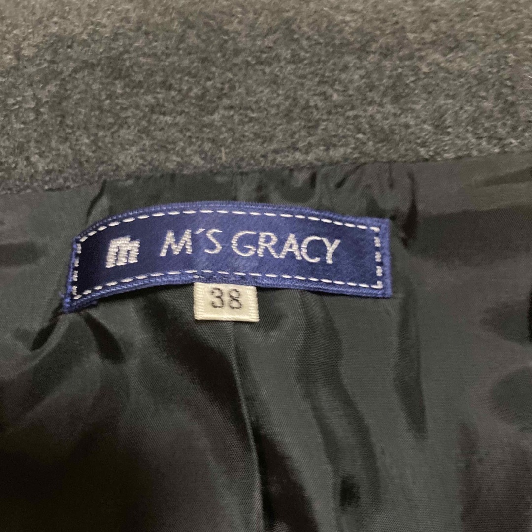 M'S GRACY(エムズグレイシー)のエムズグレイシー　ジャケット　ダブル　ウール　キュプラ　銀ボタン　釦　美品　38 レディースのジャケット/アウター(テーラードジャケット)の商品写真