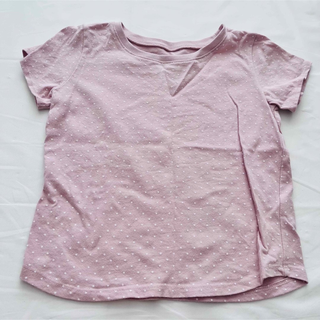 MUJI (無印良品)(ムジルシリョウヒン)の無印良品 女の子 Tシャツ トップス 半袖 姉妹 2枚 セット おそろ ペア キッズ/ベビー/マタニティのキッズ服女の子用(90cm~)(Tシャツ/カットソー)の商品写真