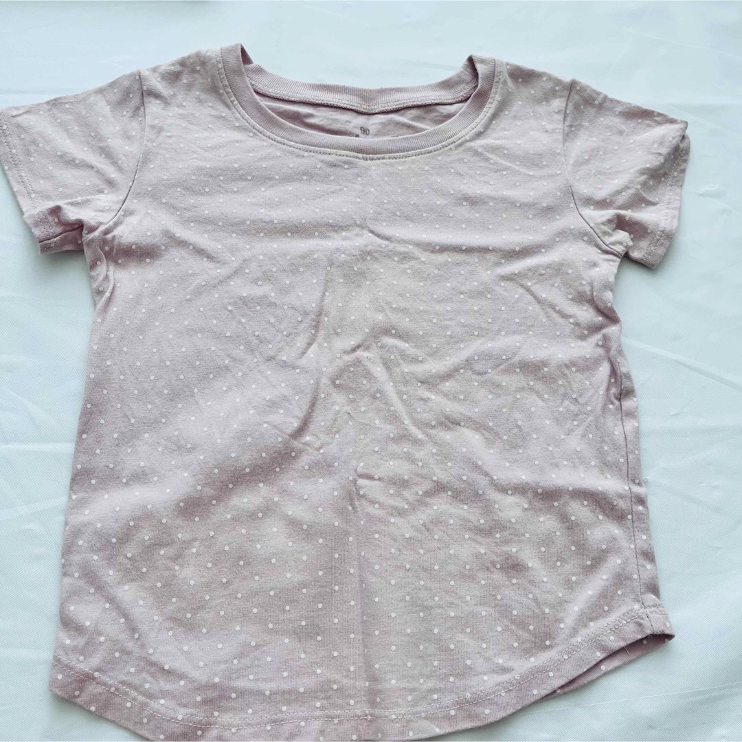 MUJI (無印良品)(ムジルシリョウヒン)の無印良品 女の子 Tシャツ トップス 半袖 姉妹 2枚 セット おそろ ペア キッズ/ベビー/マタニティのキッズ服女の子用(90cm~)(Tシャツ/カットソー)の商品写真