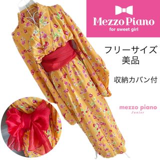 メゾピアノ(mezzo piano)の未使用☆浴衣☆メゾピアノ  ☆フリーサイズ☆チェリー　ローズ(甚平/浴衣)