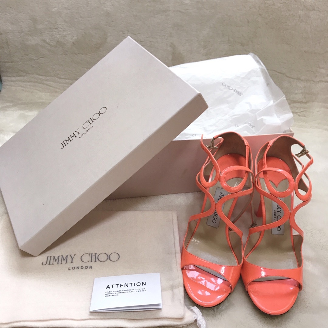 美品 JIMMY CHOO 付属付き パテントレザー サンダル エナメル 靴