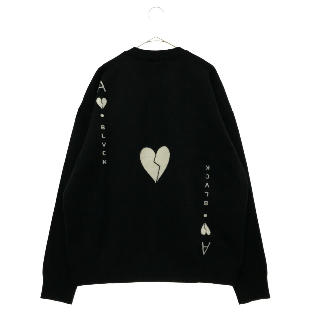 BLVCK PARIS ブラックパリ ACE CASHMERE SWEATER バックハートプリント カシミアニットセーター ブラック 1