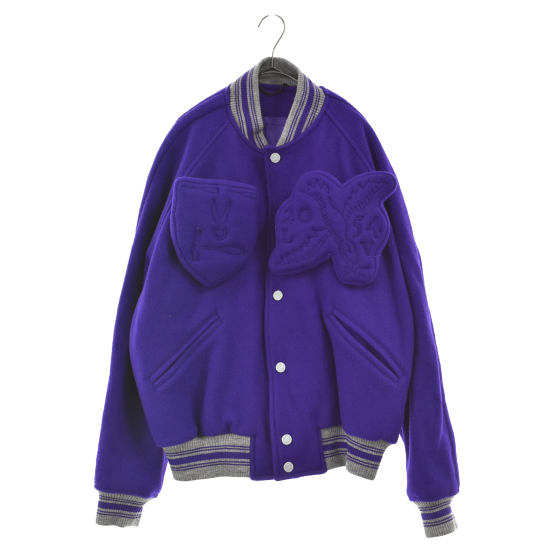 LOUIS VUITTON ルイヴィトン 19AW アジア限定 VARSITY JACKET ウール バーシティジャケット スタジャン パープル RM192 NZV HHB81E スタジャン