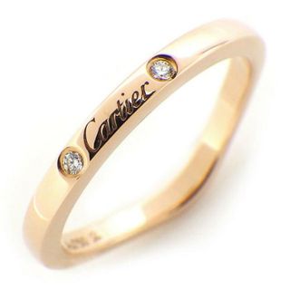 カルティエ(Cartier)のカルティエ Cartier リング バレリーナ ウエディング バンド B4098600 ロゴ 3ポイント ダイヤモンド 計0.01ct K18PG 8.5号 / #49 【箱・保付き】 【中古】(リング(指輪))