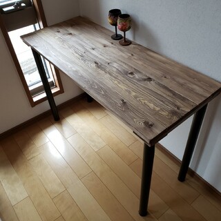 110X36 ウォールナット塗装 カウンターテーブル 無垢材 木