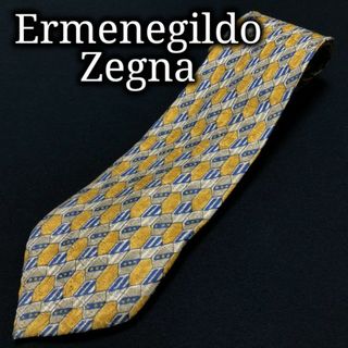 エルメネジルドゼニア(Ermenegildo Zegna)のエルメネジルドゼニア 小紋 イエロー＆グレー ネクタイ A102-N13(ネクタイ)