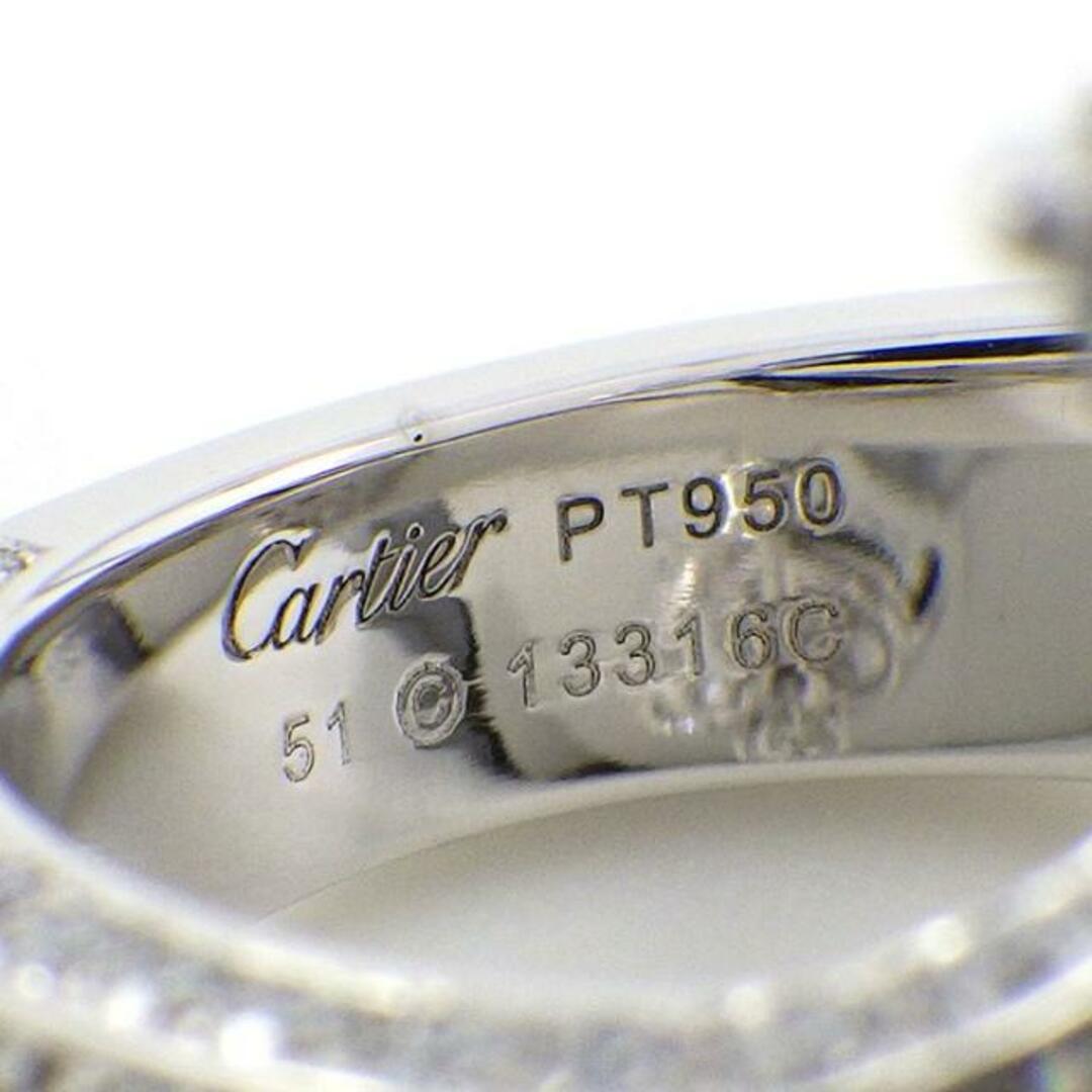 Cartier(カルティエ)のカルティエ Cartier リング プリムヴェール ヴィンテージ 廃盤品 コレクターズアイテム 激レア パヴェ 6ポイント ペアシェイプ ダイヤモンド 108ポイント ラウンドカット ダイヤモンド PT950 10.5号 / #51 【中古】 レディースのアクセサリー(リング(指輪))の商品写真