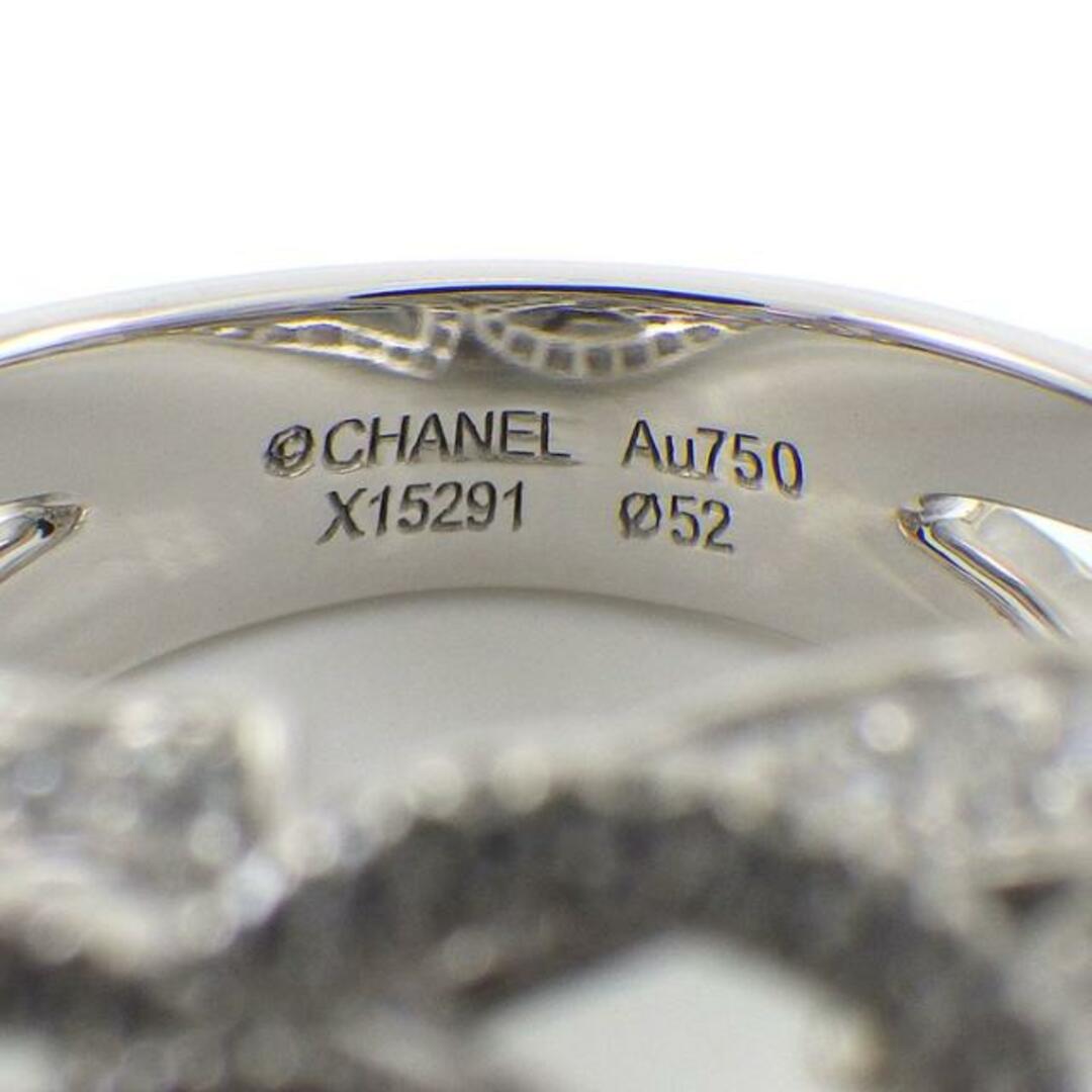 CHANEL(シャネル)のシャネル CHANEL リング カメリア J4202 フラワー フル パヴェ ダイヤモンド センターストーン 0.30ct K18WG 11号 / #52 【箱・保付き】 【中古】 レディースのアクセサリー(リング(指輪))の商品写真