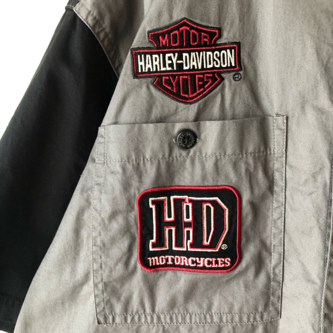 Harley Davidson(ハーレーダビッドソン)の【トレンド】90's Harley-Davidson 刺繍ロゴ ワークシャツ メンズのトップス(シャツ)の商品写真