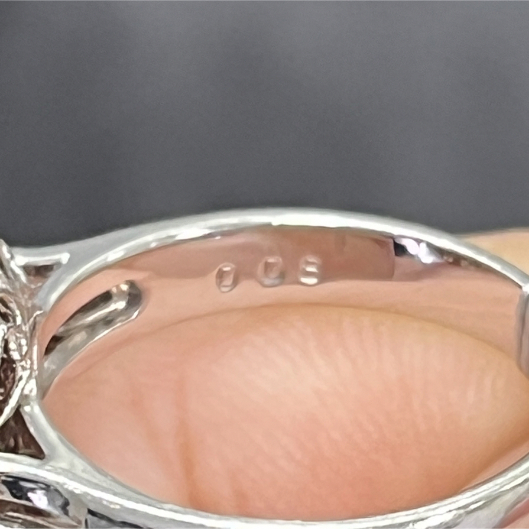 天然赤珊瑚 日本産 大玉 11.3mm 指輪11# ダイヤモンド0.06ct レディースのアクセサリー(リング(指輪))の商品写真