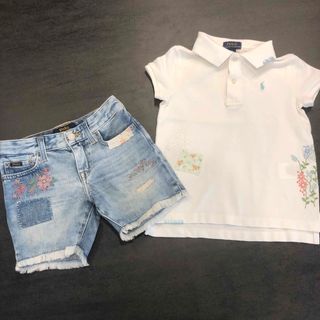 ポロラルフローレン(POLO RALPH LAUREN)のポロラルフローレン☆120☆半袖ポロシャツ＆ショートパンツ☆2着セット☆女の子(Tシャツ/カットソー)