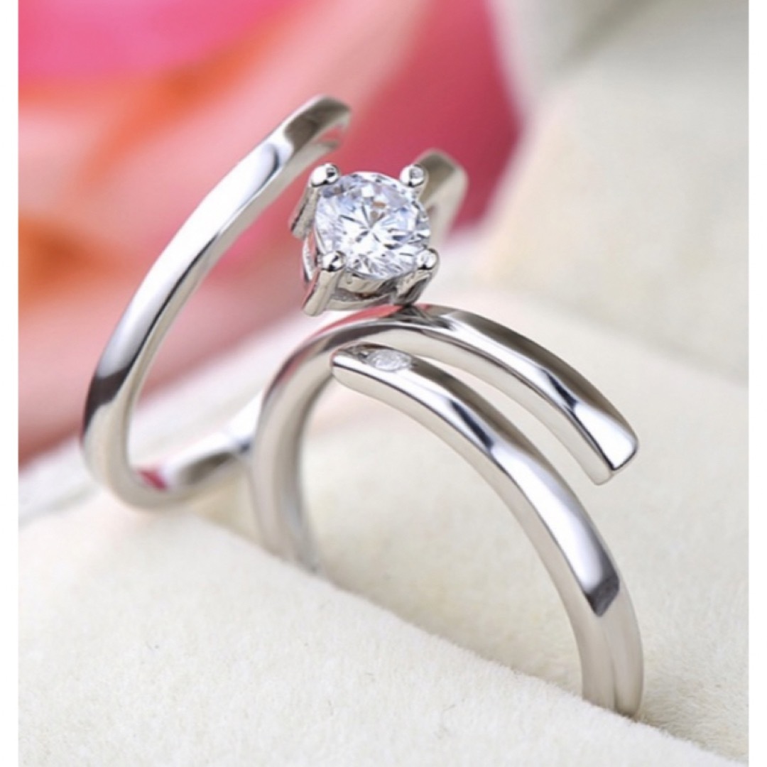 ペアリング カップル 指輪 セット サイズ調整 値下げ 大人気 7.7 レディースのアクセサリー(リング(指輪))の商品写真