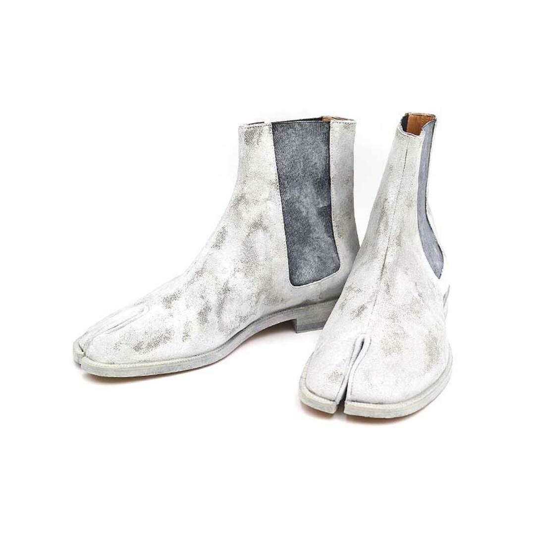 Maison Margiela 足袋ブーツ ホワイト フラット ペンキ加工 - ブーツ