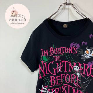 ディズニー(Disney)のDISNEY ナイトメア プリント デザイン 半袖 クルーネック Tシャツ 古着(Tシャツ(半袖/袖なし))