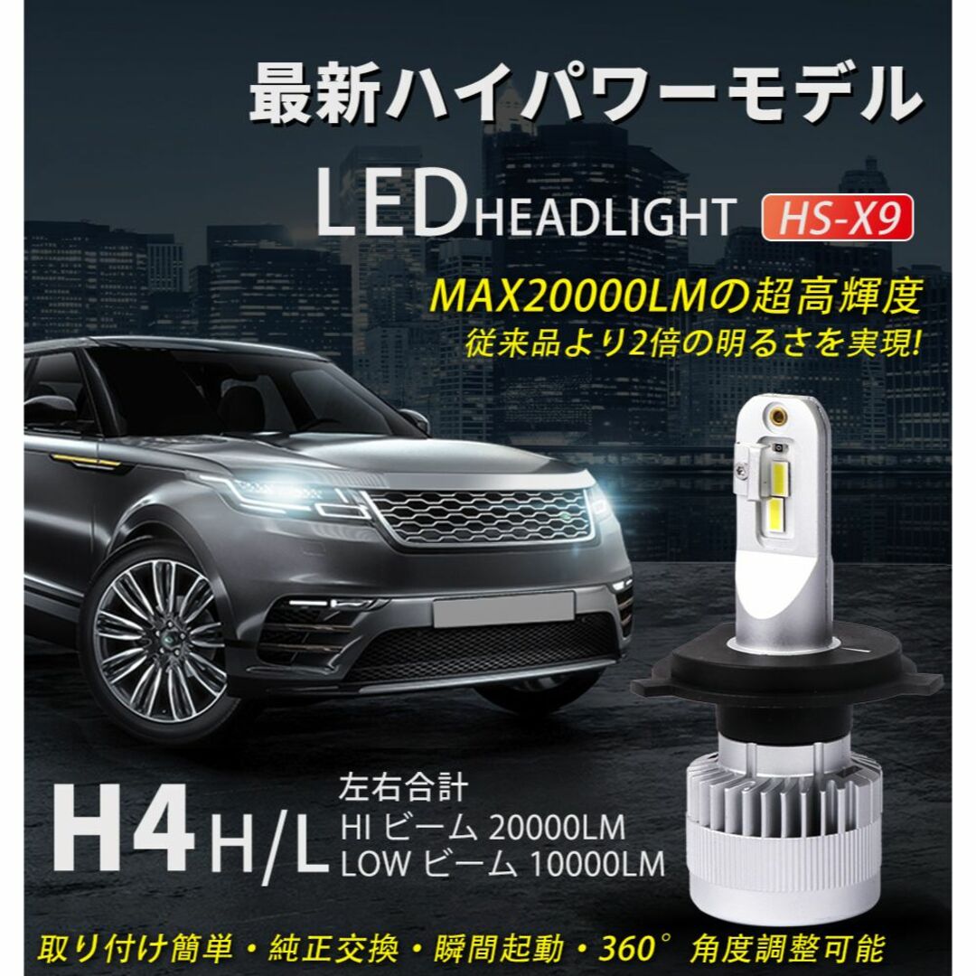 LEDヘッドライト H4H13HB1HB5 Hi/Lo 6500K