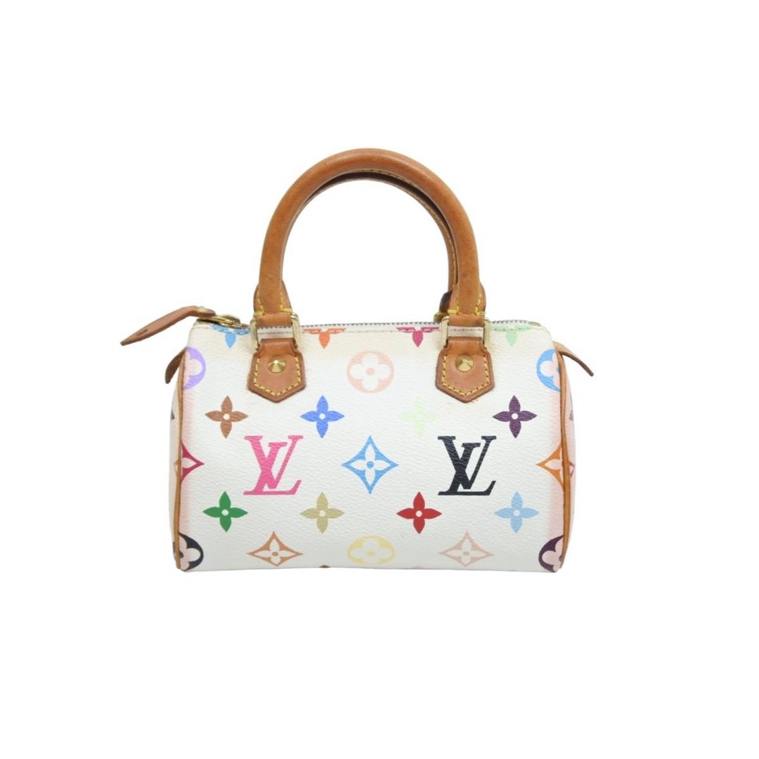 LOUIS VUITTON ルイヴィトン 村上隆 ミニスピーディ ブラック 白 ブロン モノグラムマルチ M92645 良品  51584