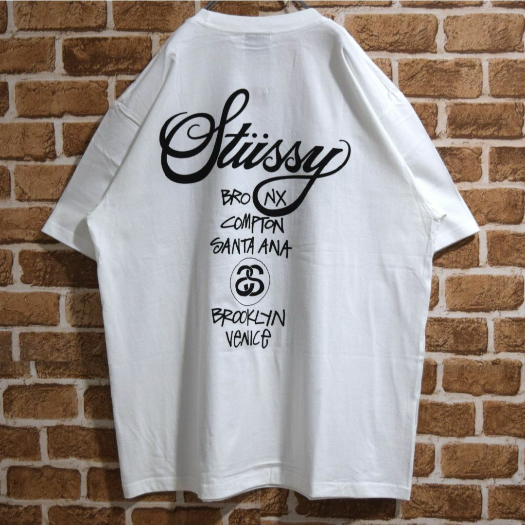 【ステューシー】正規・新品タグ　ワールドツアー　ホワイト　M　Tシャツ