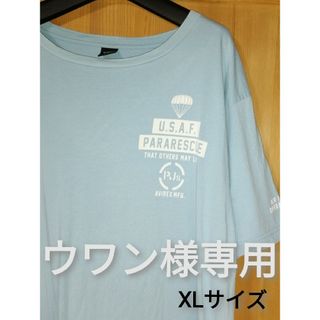 アヴィレックス(AVIREX)のウワン様専用　AVIREX　Lサイズ　プリントTシャツ　サックス(Tシャツ/カットソー(半袖/袖なし))