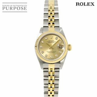 ロレックス(ROLEX)のロレックス ROLEX デイトジャスト コンビ 69173G W番 レディース 腕時計 10P ダイヤ K18YG 自動巻き Datejust VLP 90187604(腕時計)