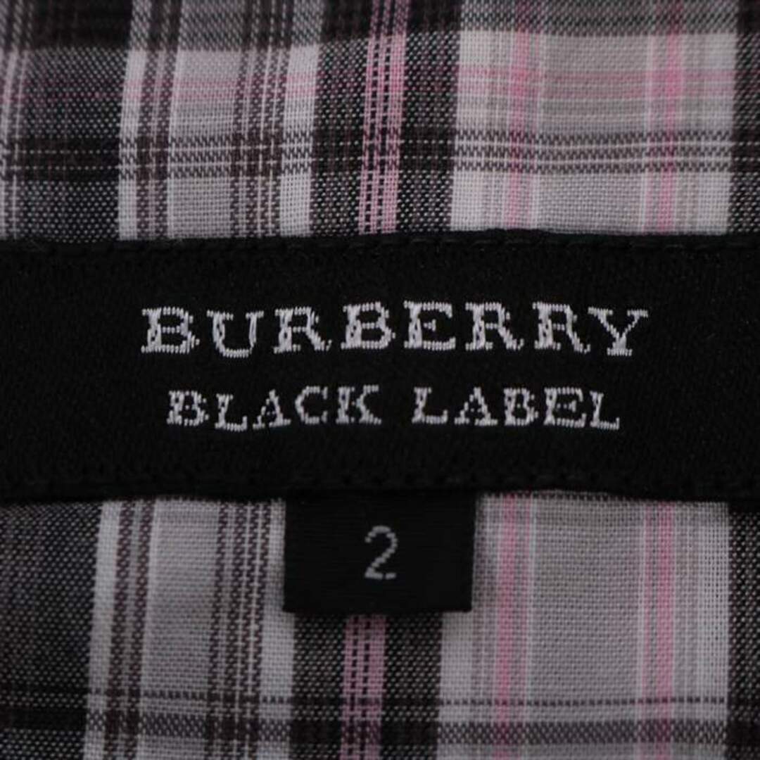 BURBERRY - バーバリー ブラックレーベル シャツ 半袖 チェック グレー