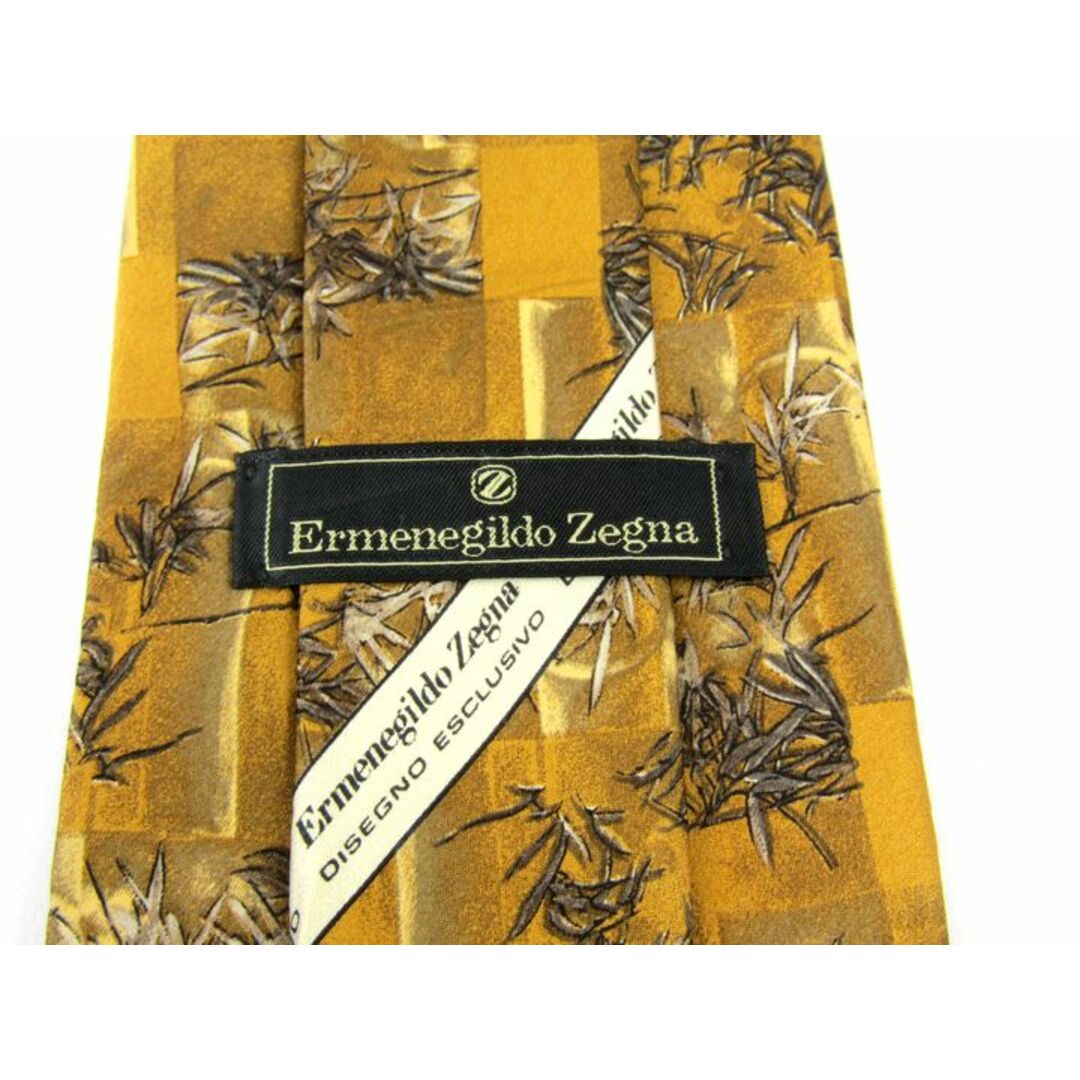 Ermenegildo Zegna(エルメネジルドゼニア)のエルメネジルドゼニア ブランドネクタイ 総柄 植物柄 シルク イタリア製 メンズ イエロー Ermenegildo Zegna メンズのファッション小物(ネクタイ)の商品写真