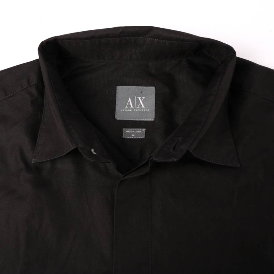 ARMANI EXCHANGE - アルマーニエクスチェンジ シャツ 長袖 無地 黒