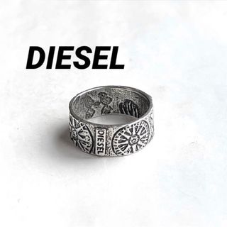 DIESEL ディーゼル エンボスロゴ スチールリング シルバー 16号