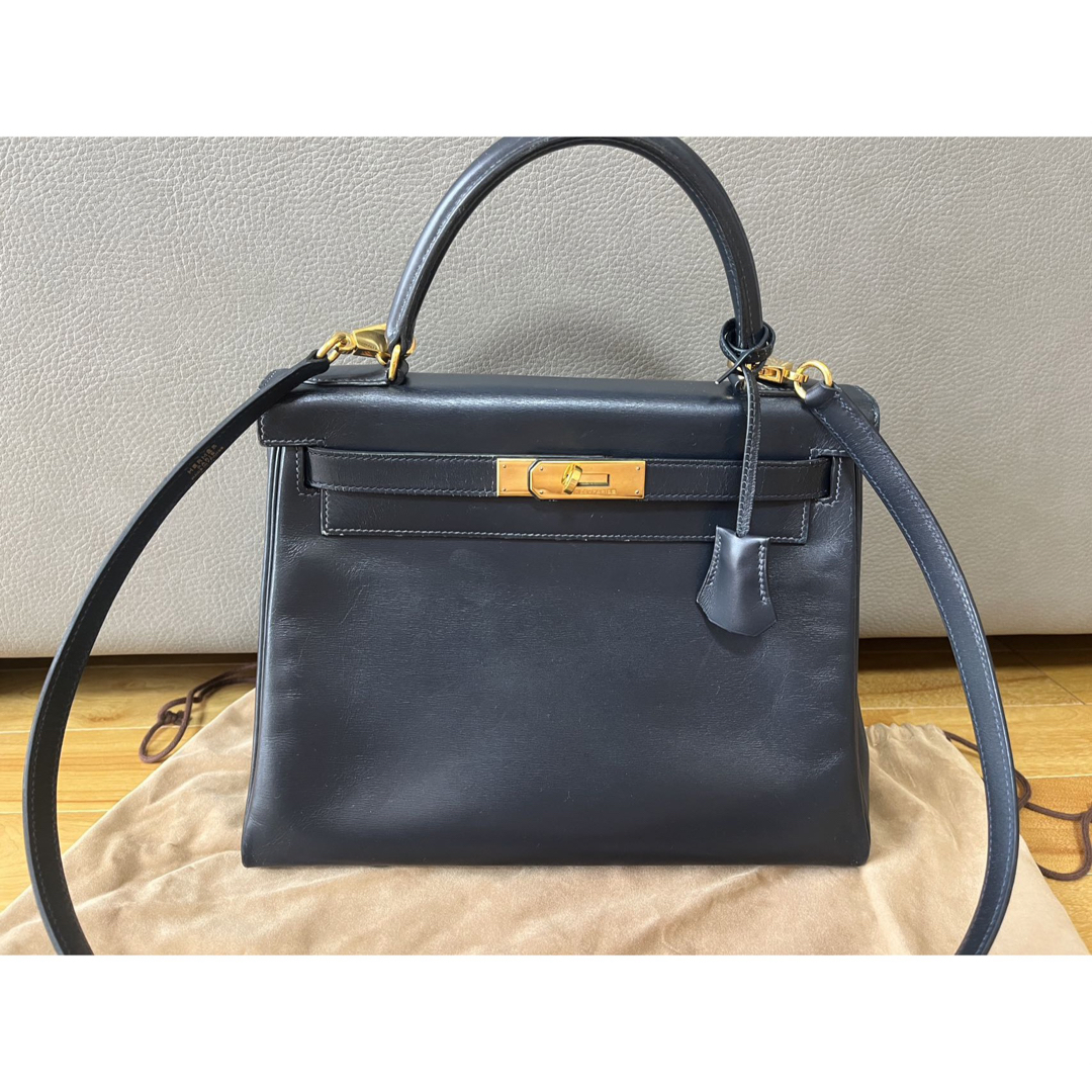 HERMES エルメス　ケリー28 内縫い ボックスレザー