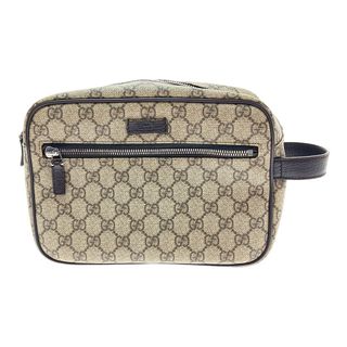 グッチ(Gucci)の□□GUCCI グッチ セカンドバッグ GGスプリーム レザー PVCコーティング ベージュ ブラウン  131224 ベージュ×ブラウン(セカンドバッグ/クラッチバッグ)