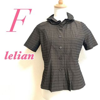 レリアン(leilian)のleilian レリアン　半袖ブラウス　フリル　きれいめ　ブラウン　Fサイズ(シャツ/ブラウス(半袖/袖なし))