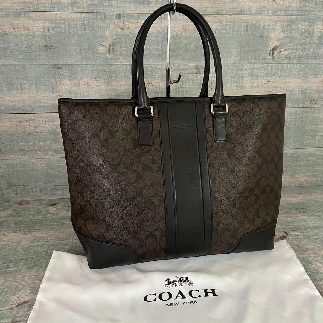 美品□ COACH コーチ トートバッグ 本革 シグネチャー 正規品 - トート