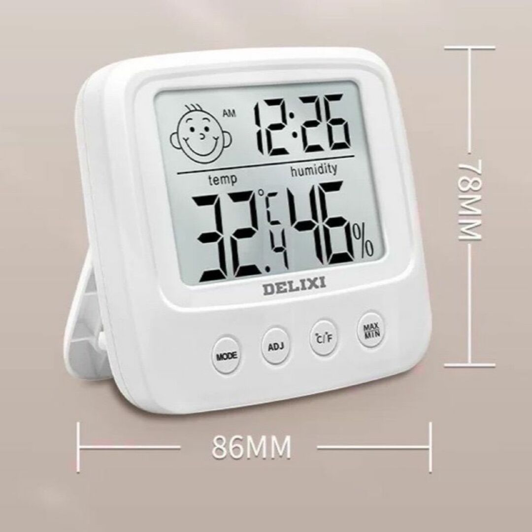 79%OFF!】 湿度計 温度計 温湿度計 デジタル時計 アラーム付 卓上 壁掛け007