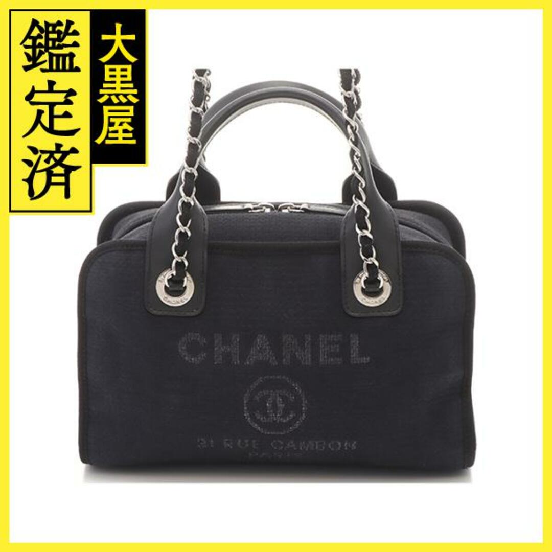 CHANEL シャネル　ドーヴィル　ボーリングバッグ　ネイビー　2WAYバッグ