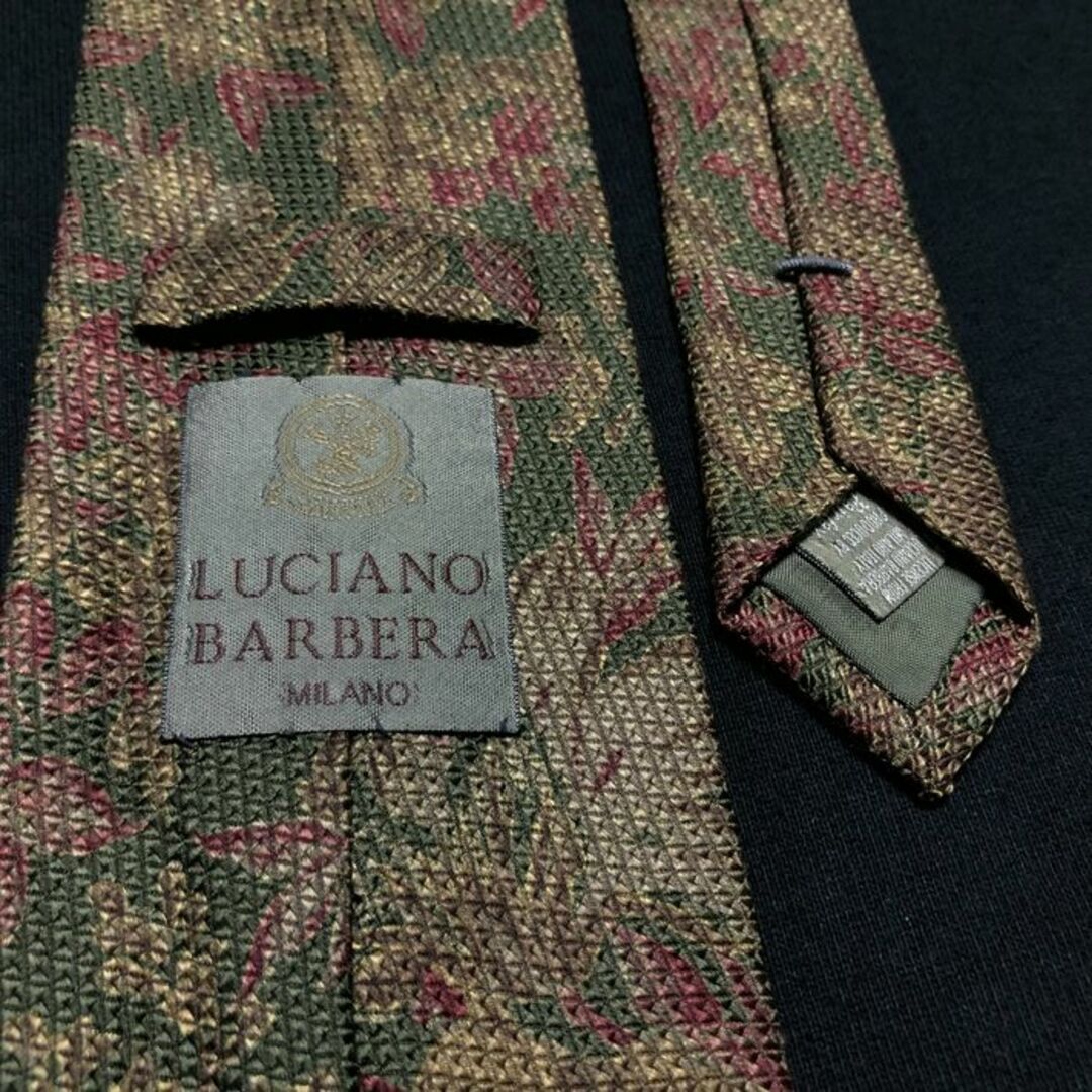 ILFARO by LUCIANO BARBERA(イルファーロバイルチアーノバルベラ)のルチアーノバルベラ フラワー グリーン＆イエロー ネクタイ A102-Q16 メンズのファッション小物(ネクタイ)の商品写真