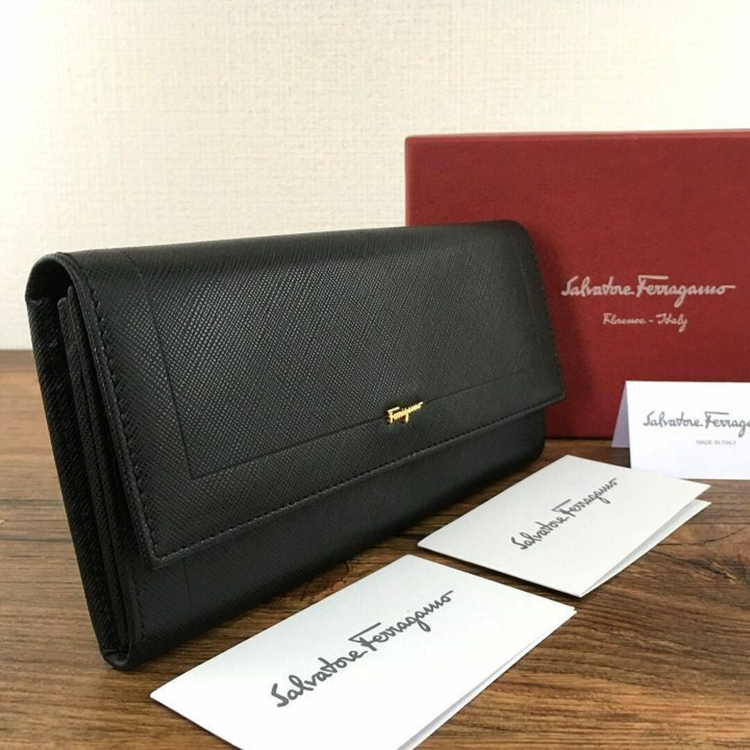 極美品 Salvatore Ferragamo 長財布 ブラック 425