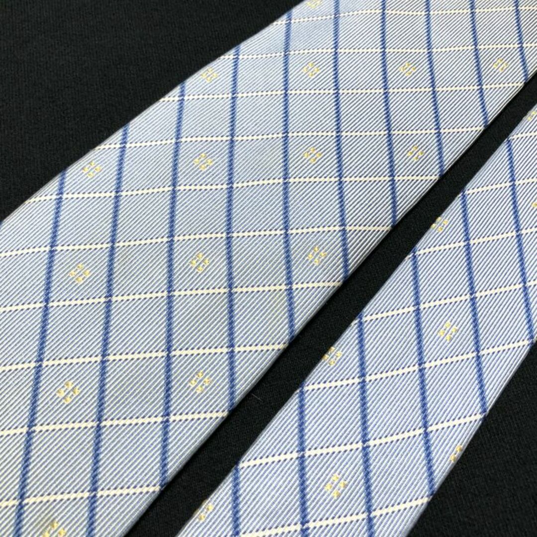 LUIGI BORRELLI(ルイジボレッリ)のルイジボレッリ チェック スカイブルー ネクタイ A102-Q17 メンズのファッション小物(ネクタイ)の商品写真