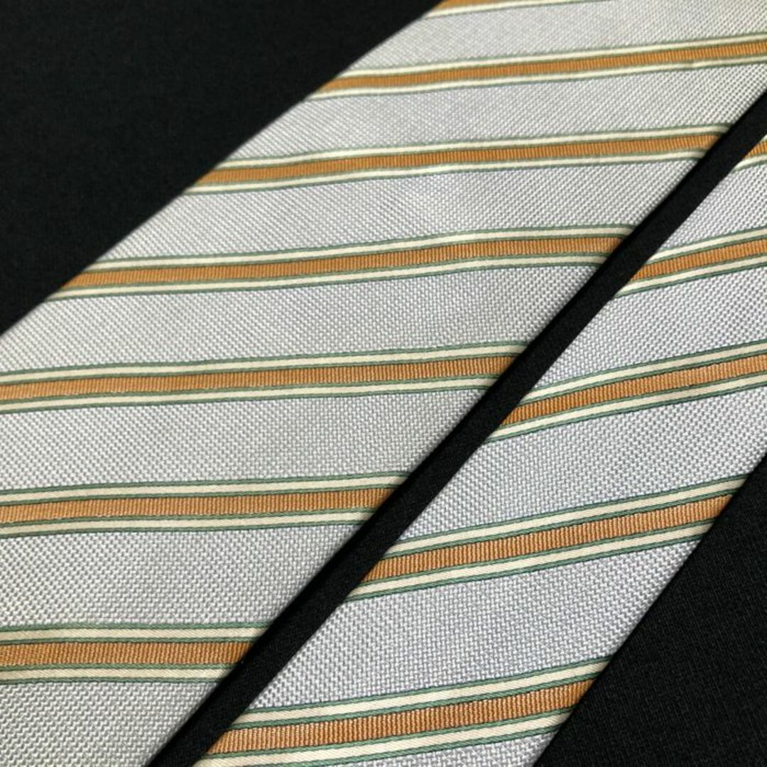LUIGI BORRELLI(ルイジボレッリ)のルイジボレッリ レジメンタル スカイブルー＆オレンジ ネクタイ A102-Q18 メンズのファッション小物(ネクタイ)の商品写真