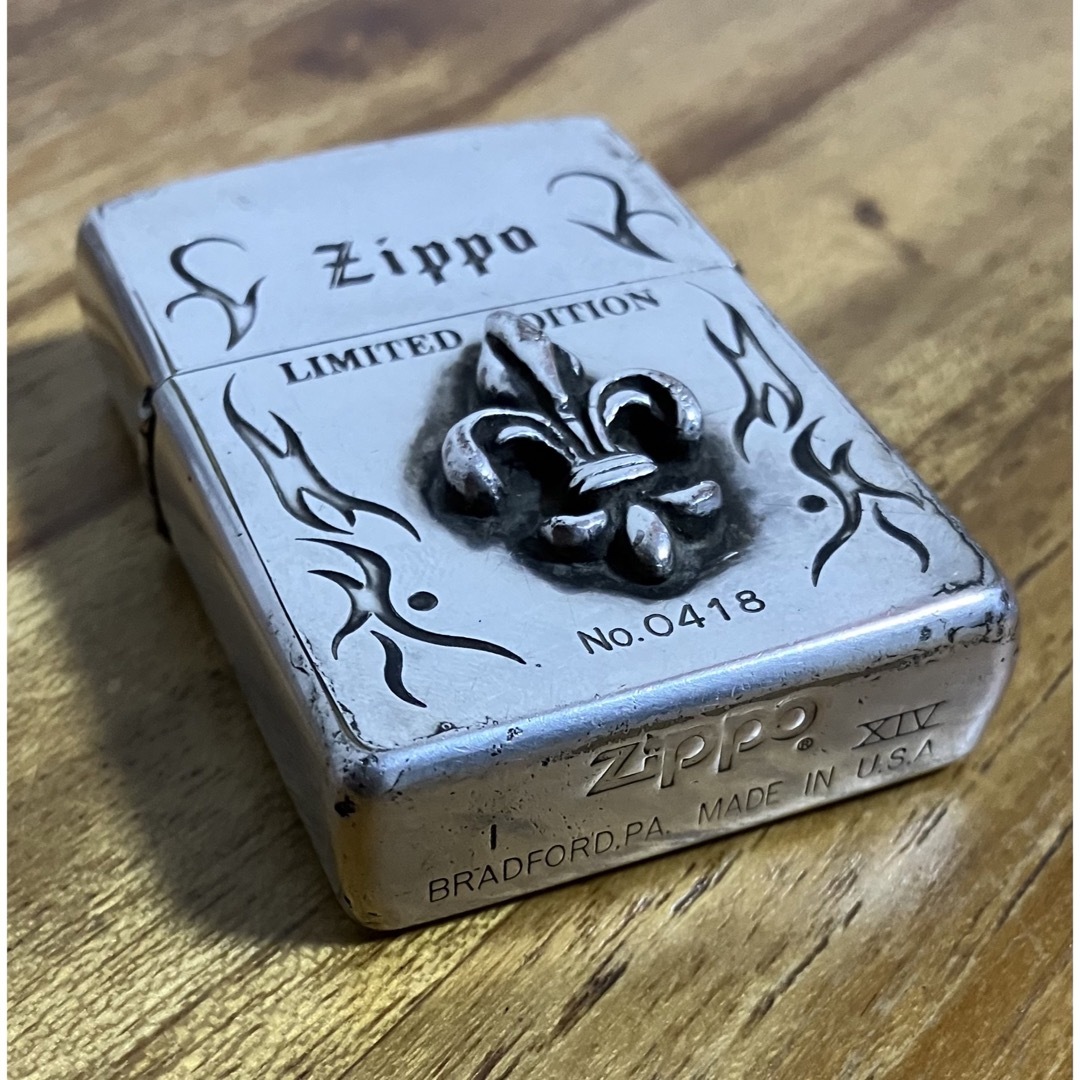 vintage ZIPPO シルバー × ユリの紋章 限定品 NO.0418 - その他