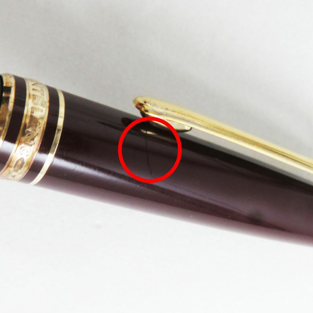 Fニブ　良品▽MONTBLANC　ボルドー×ゴールド　モンブラン　マイスターシュテュック　万年筆　ペン先14K　#144　ホワイトスター　ドイツ製-