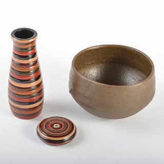 茶道具 漆塗 春慶塗茶箱 洞華作 茶碗 香合など 六点 袱紗付 C R6007-